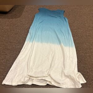EUC Universal Threads L Women's Blue White Ombre Maxi Dress pool beach cover up